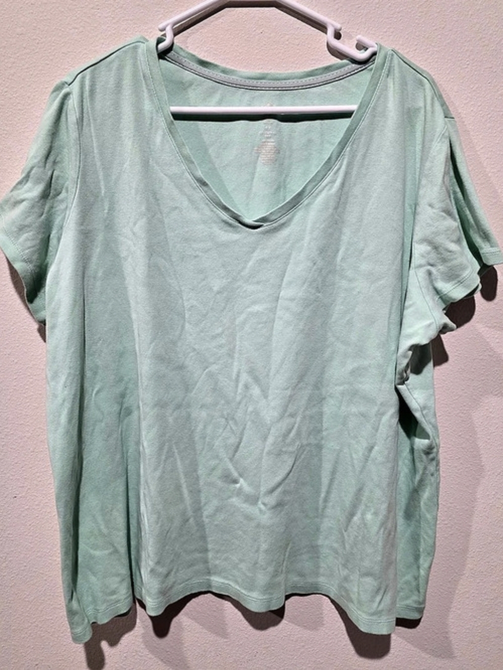 St. John's Bay Essential Tee Short Sleeve Cotton Tee in Green Size 2X